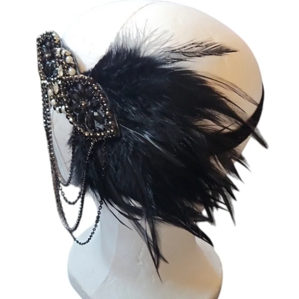 Black Feathered Headband Fascinator